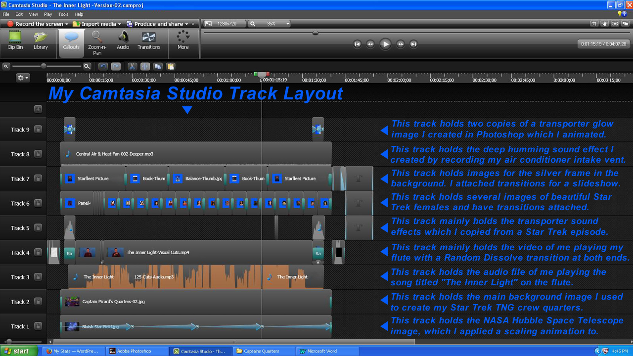 Camtasia Studio Track Layout